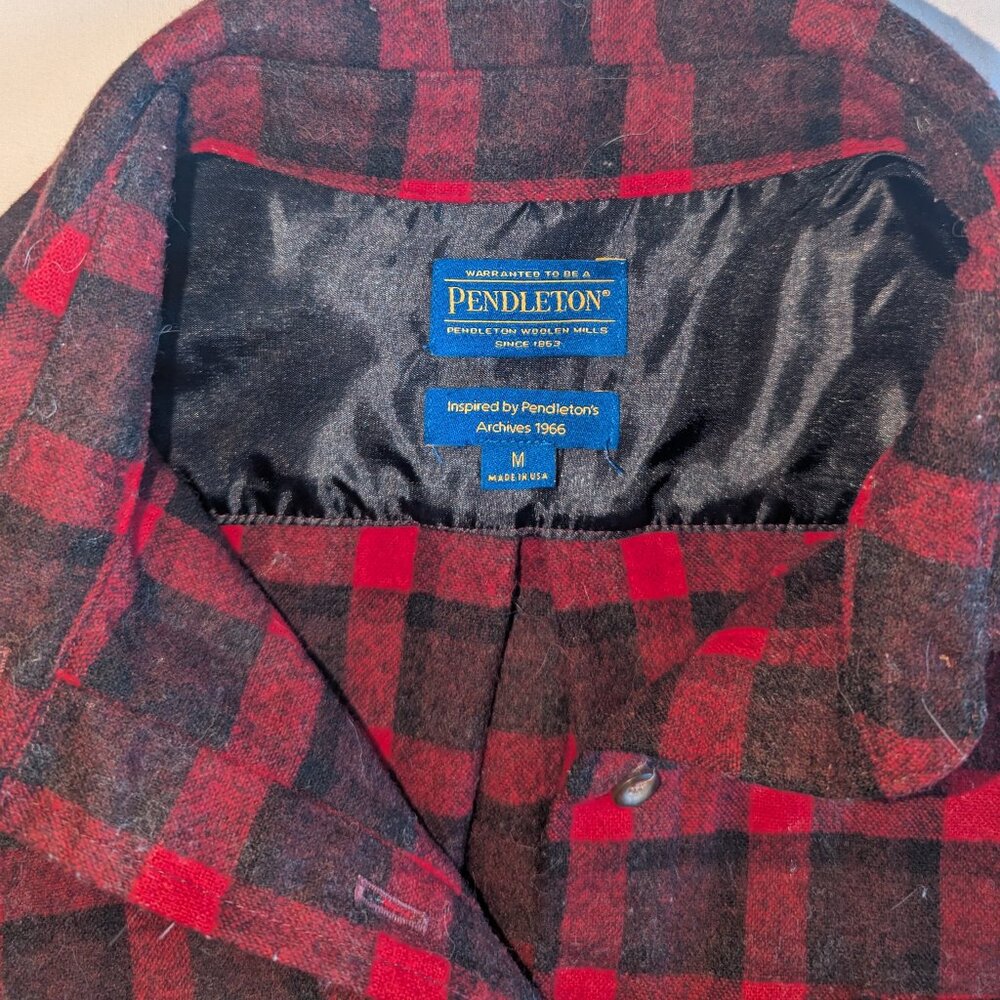 Pendleton Red and Black Flannel Button Up Shirt 1… - image 5